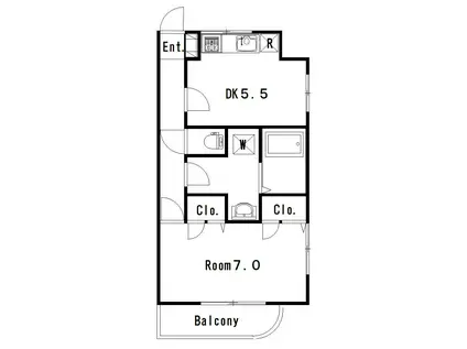 サンロイヤルI(1DK/10階)の間取り写真