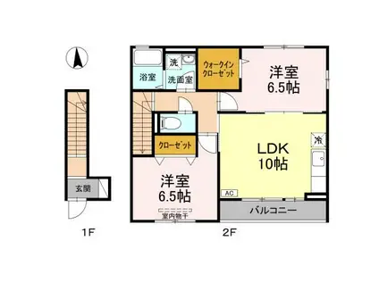 ヴェルドミール(2LDK/2階)の間取り写真