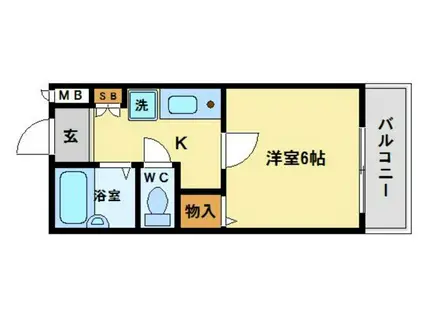 ブレス福寿(1K/7階)の間取り写真