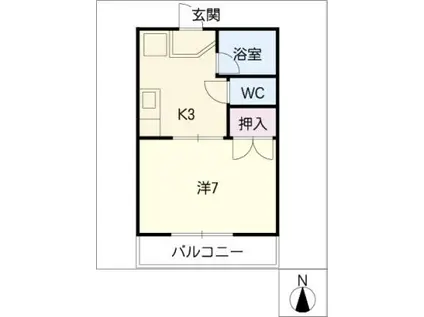 EST1みずの(1K/2階)の間取り写真