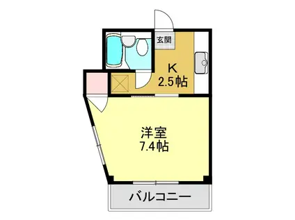 第二リベルテ大倉山(1K/4階)の間取り写真