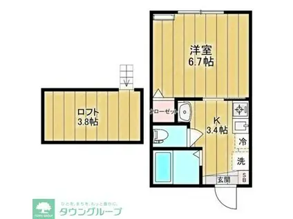 LOSA(1K/1階)の間取り写真