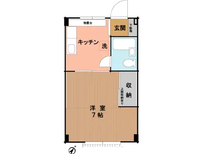 コーポニューウェイ(1K/2階)の間取り写真