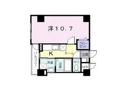 ジオカミーノ(1K/3階)の間取り写真