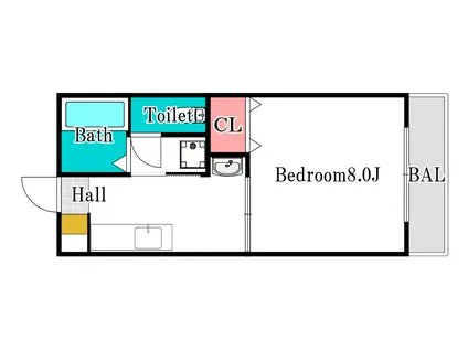 サンセリティ(1K/1階)の間取り写真