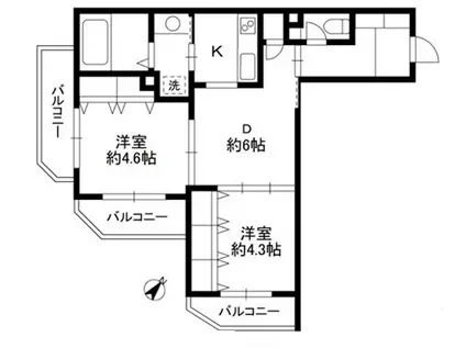 M-PLACEI(2DK/3階)の間取り写真