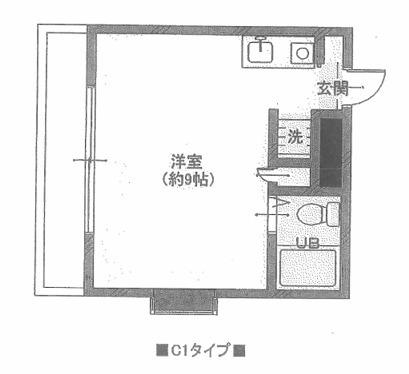 グランドビュー大池(1K/3階)の間取り写真