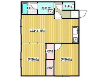 メゾンドフェイマス(2LDK/2階)の間取り写真