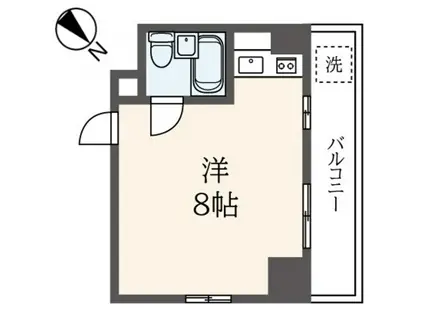 アセントマウンテン容湖(ワンルーム/2階)の間取り写真