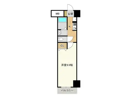 セントラルコート21(1K/3階)の間取り写真