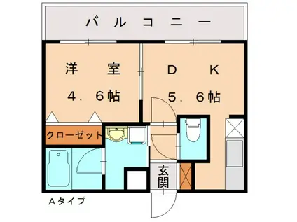 DEER MUM(1DK/2階)の間取り写真