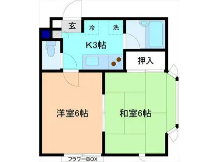 ミチアンネタージュ(2K/1階)の間取り写真