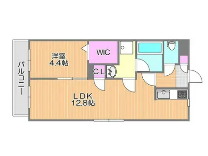 N・O青江(1LDK/3階)の間取り写真