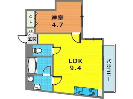 花隈岩崎マンション(1LDK/2階)の間取り写真