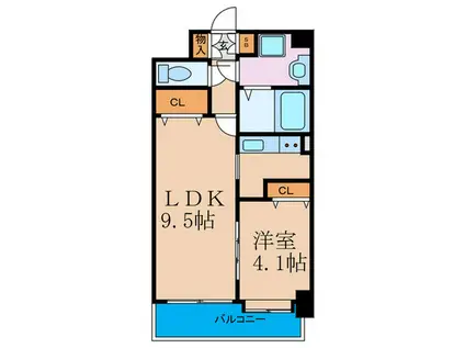 エールリベルテ大阪ウエスト(1LDK/6階)の間取り写真