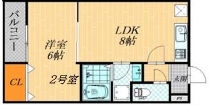 EIKOU菊水通(1LDK/1階)の間取り写真