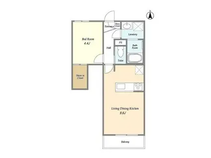 セレーノ江田2(1LDK/3階)の間取り写真