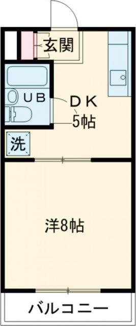 リバーハイツ今之浦II(1DK/3階)の間取り写真