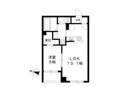 FRANKLIN AVE(1LDK/2階)の間取り写真