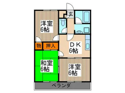 第3田中ハイツ(3DK/2階)の間取り写真