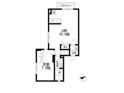 RICHESSE リシェス(1LDK/2階)の間取り写真