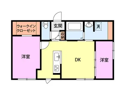 HILLSO.K.A(2LDK/1階)の間取り写真