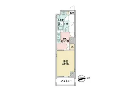 レジディア東桜(1DK/9階)の間取り写真