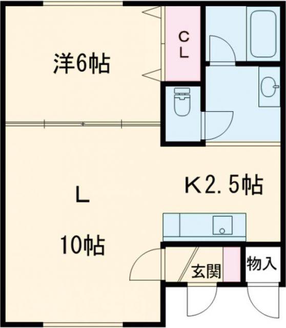 ラメゾン神楽岡(1LDK/1階)の間取り写真