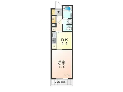 チェルシー(1DK/1階)の間取り写真
