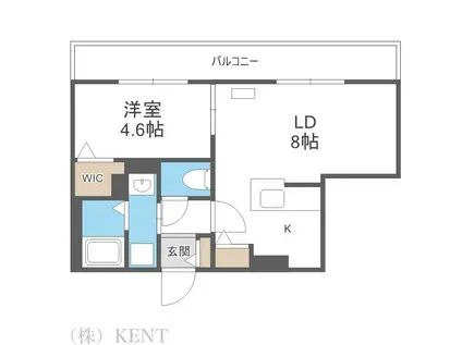 ガーデンクォーツ琴似(1LDK/1階)の間取り写真