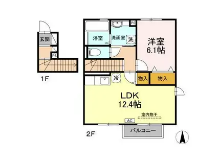 アルビレオ(1LDK/2階)の間取り写真