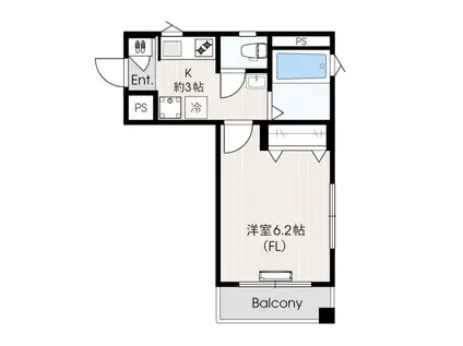 カリーネ(1K/2階)の間取り写真