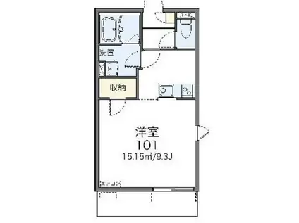 レオネクストマローネ(1K/3階)の間取り写真