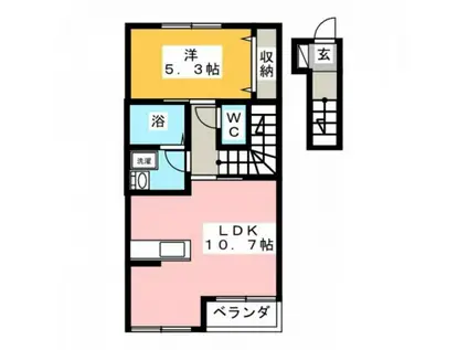 アンブル(1LDK/2階)の間取り写真