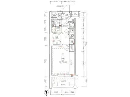 アドバンス新大阪CITYLIFE(1K/2階)の間取り写真