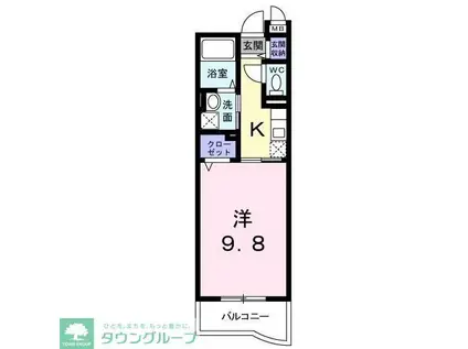 カーサフィオーレ(1K/3階)の間取り写真