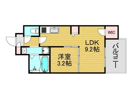 SERENITE福島SCELTO(1LDK/2階)の間取り写真