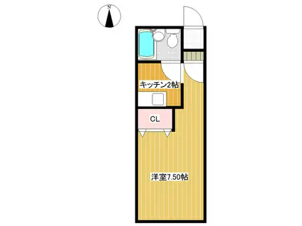 キャッスルスクエア(1K/3階)の間取り写真