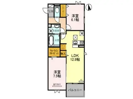 イルヴァン(2LDK/1階)の間取り写真