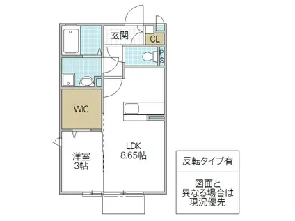 エスポワール(1LDK/1階)の間取り写真