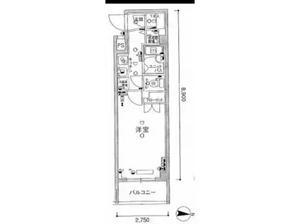 スカイコート文京白山第3(1K/1階)の間取り写真