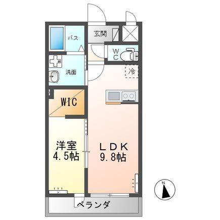 ラウレア(1LDK/2階)の間取り写真