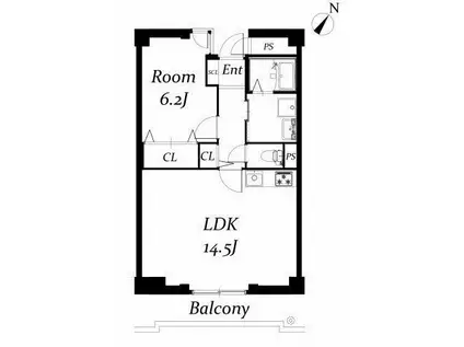 斎藤マンション(1LDK/4階)の間取り写真