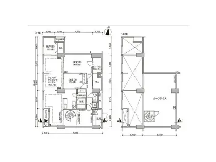 東雲キャナルコートCODAN12号棟(2SLDK/14階)の間取り写真