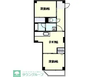 グレイスコート幸II(2DK/4階)の間取り写真