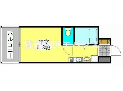 テラスレジデンス津田沼(ワンルーム/1階)の間取り写真