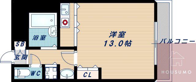 シャトレ豊津II(ワンルーム/4階)の間取り写真