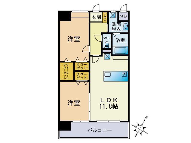 リオ・グランデ(2LDK/5階)の間取り写真