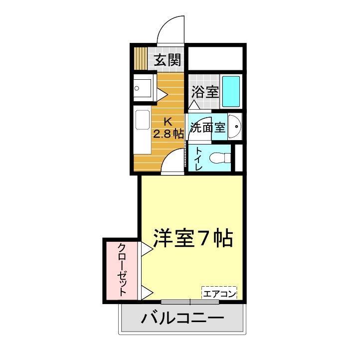ペルソナ新下関(1K/3階)の間取り写真
