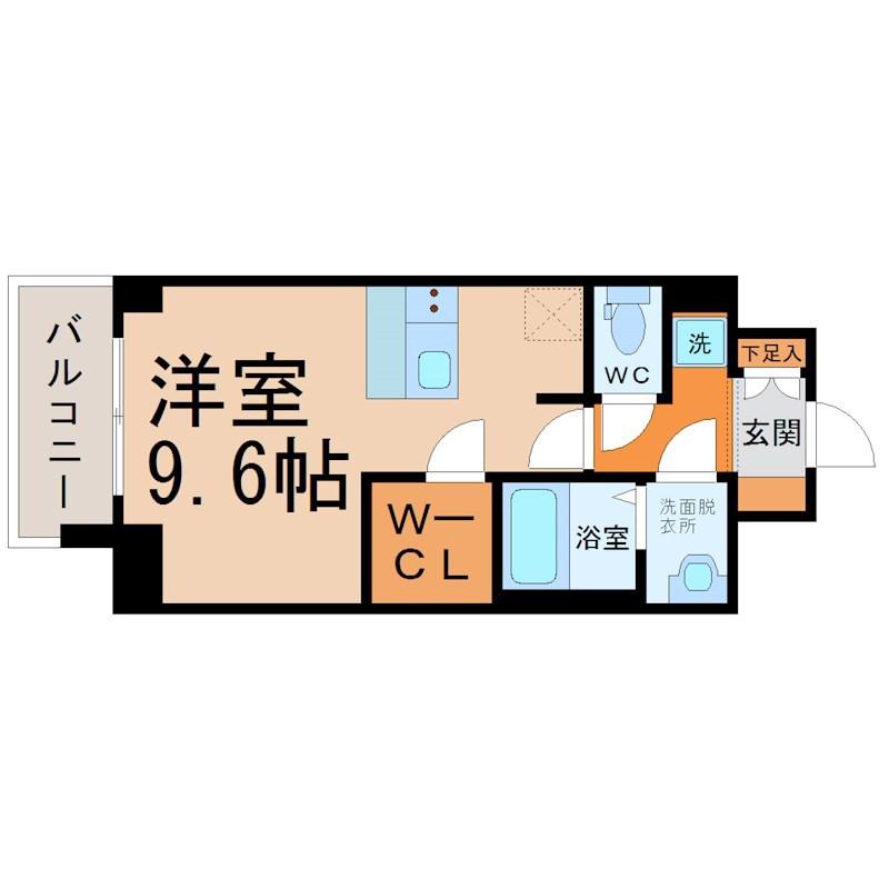 プレサンス広小路通葵(ワンルーム/14階)の間取り写真